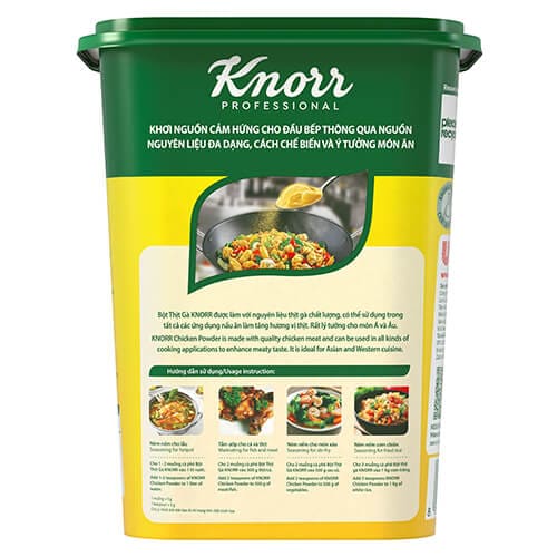 Knorr Bột Thịt Gà 1kg - Bột Thịt Gà Knorr cho vị gà nguyên bản nhờ vị ngọt thịt và thơm lâu, làm nền tảng cho mọi món ăn.